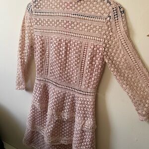 SHEIN Blush Crochet Lace Top